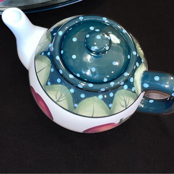 Vintage Nantucket Home Kitchenware Set: Teapot & Oval Platter in Apple Pattern - Picture 8 of 10